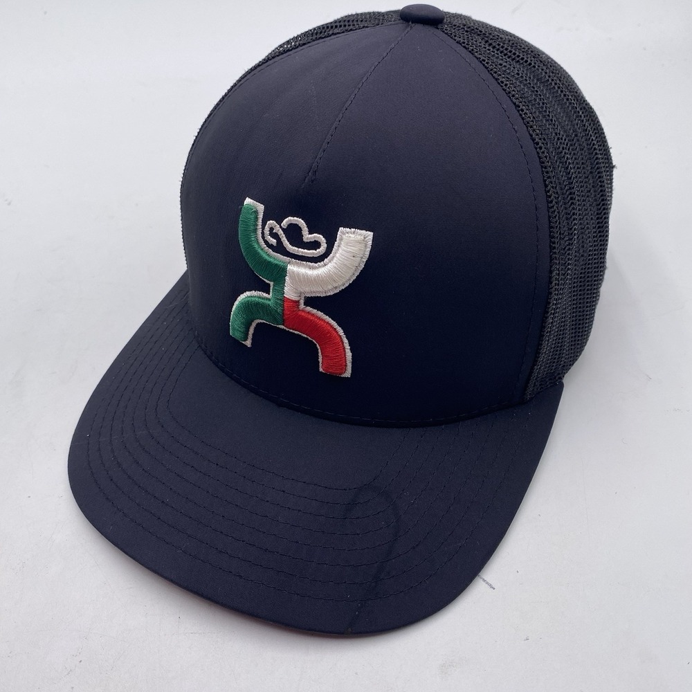 Hooey Hat snapback Mexican Flag Logo Blue Mexico Western Cowboy Mesh Trucker‎